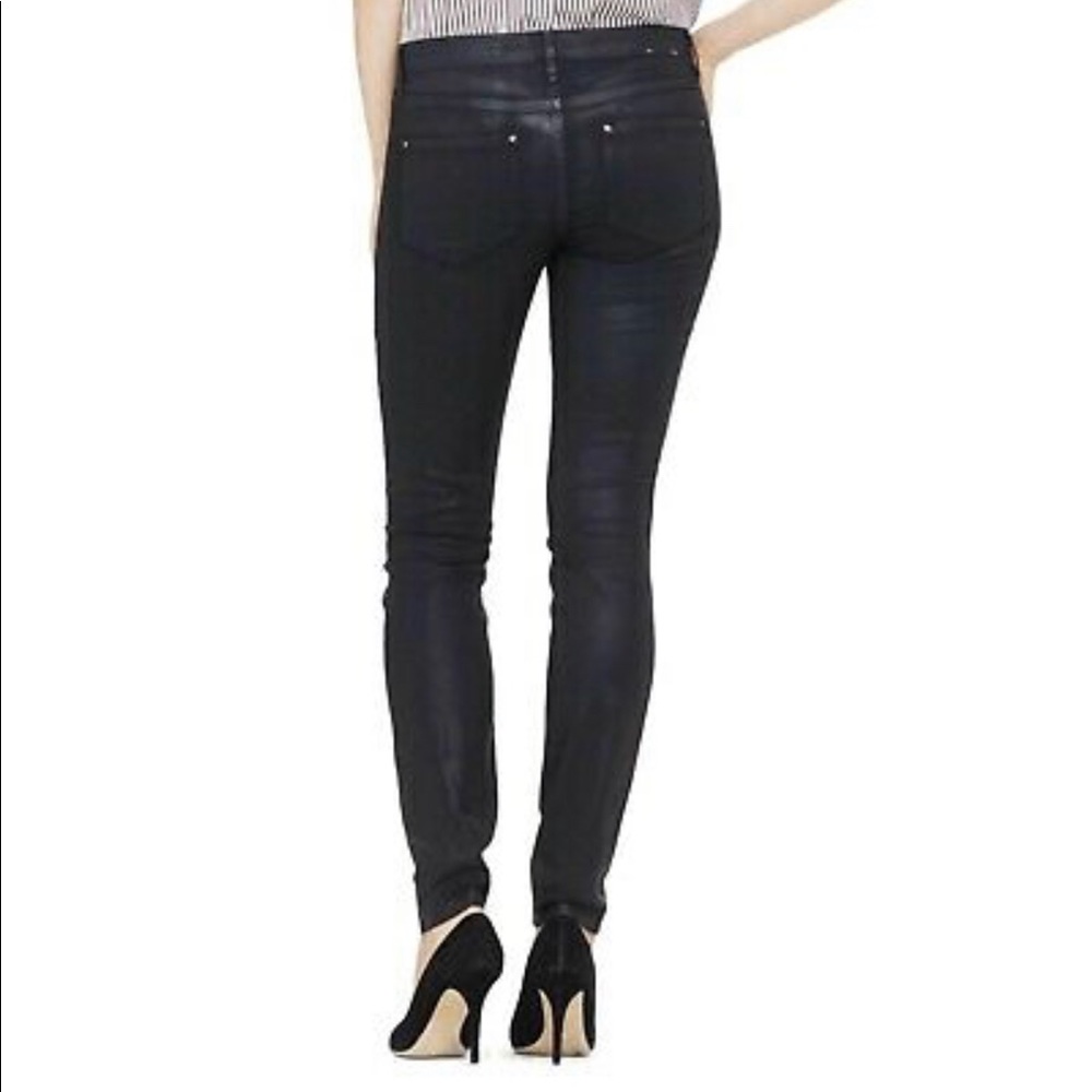 Club Monaco Faux Leather Jeans Wax Coated Denim